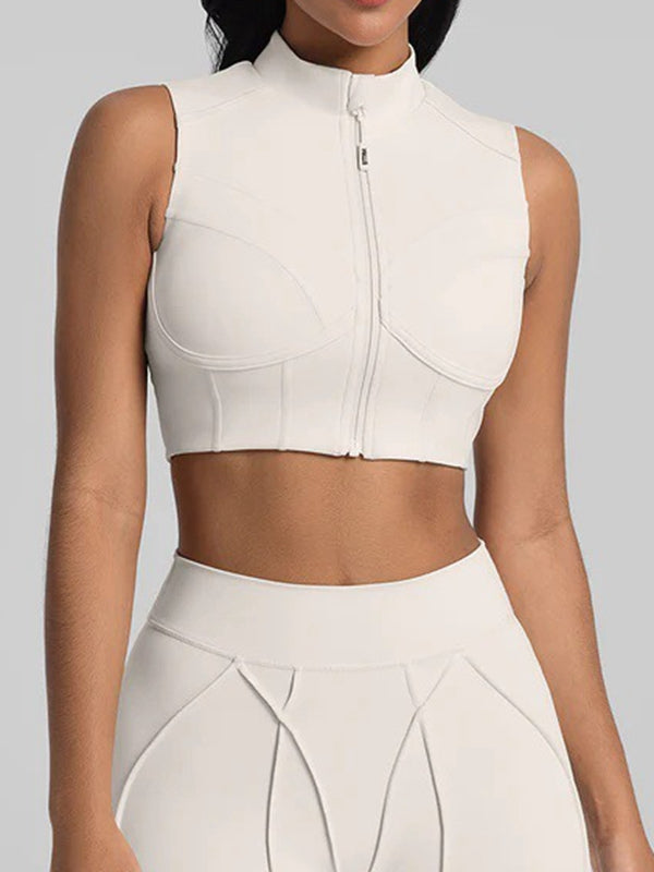 ZASUWA Female Super Stylish&Sexy Stitch Performance Zipper Tank