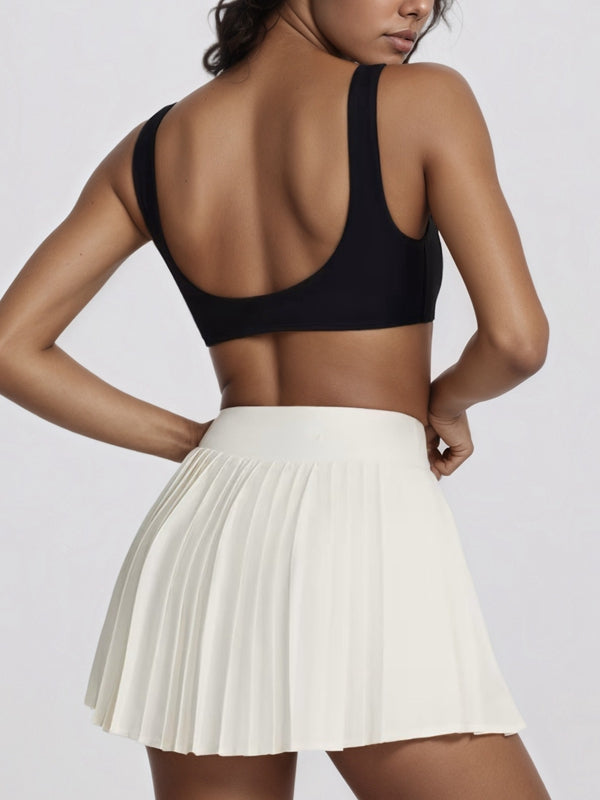 ZASUWA Female Contrast Color Twist 2 in 1  V Shape Waist Skirt