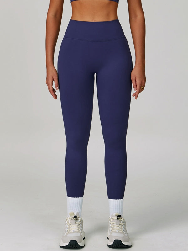 ZASUWA Female Deep V Back Seamless High-rise Leggings