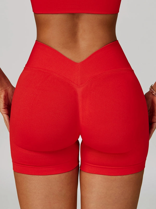 ZASUWA Female Deep V Back Seamless High-rise Leggings