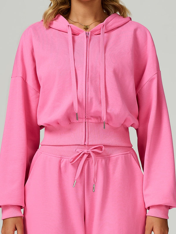 ZASUWA Female Feleece Pocket Casual Zipper Hoodie