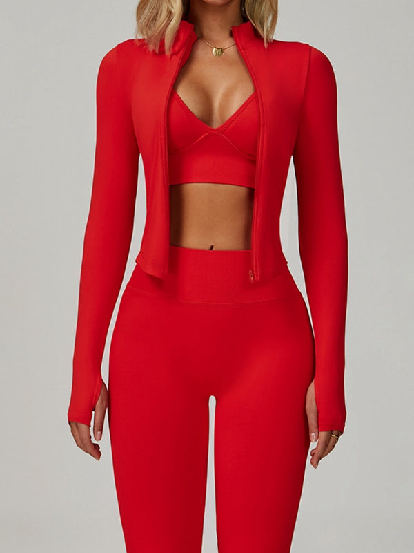 ZASUWA Female Deep V Back Seamless High-rise Leggings