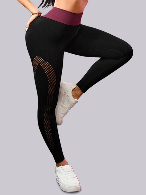 ZASUWA Female Sexy Fishnet Contrast Color Leggings