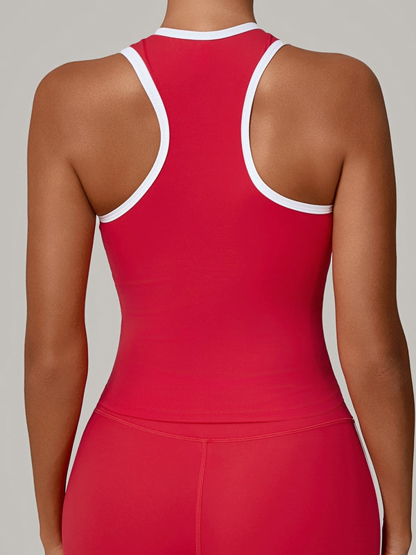 ZASUWA Female Contrast Color Stripe Backless Sports Bras