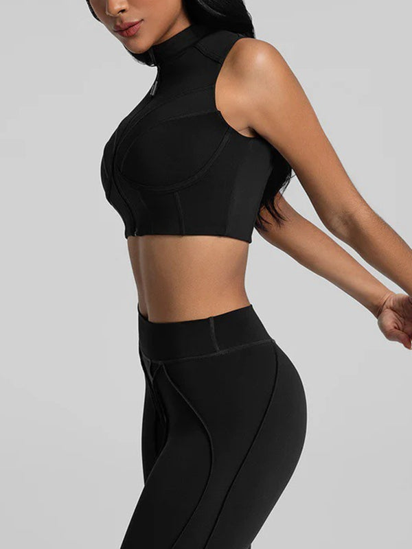 ZASUWA Female Super Stylish&Sexy Stitch Performance Zipper Tank