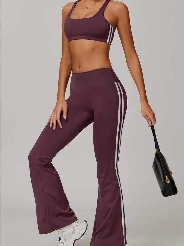 ZASUWA Female Contrast Color Stripes High-rise Leggings