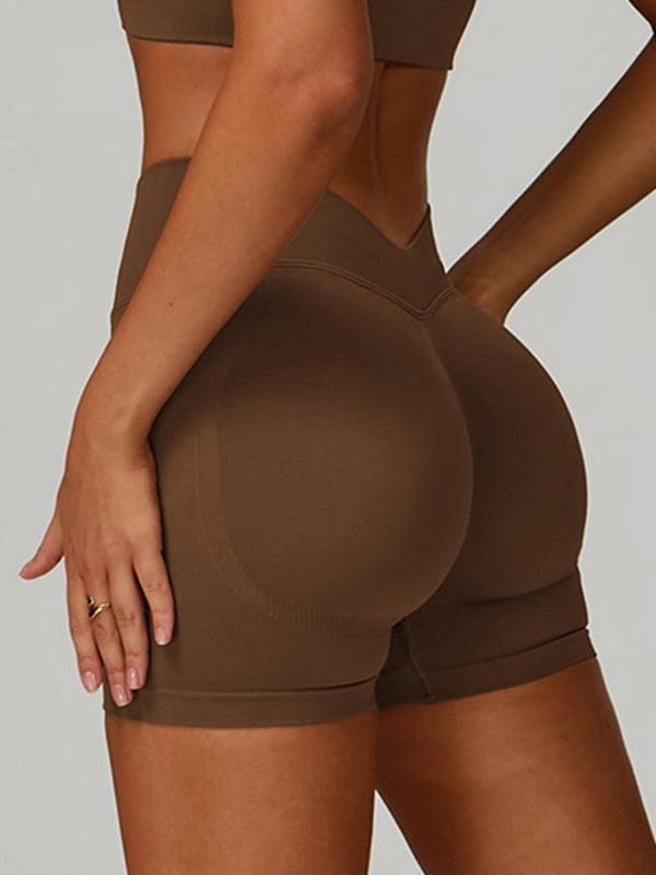 ZASUWA Female Deep V Back Seamless High-rise Leggings