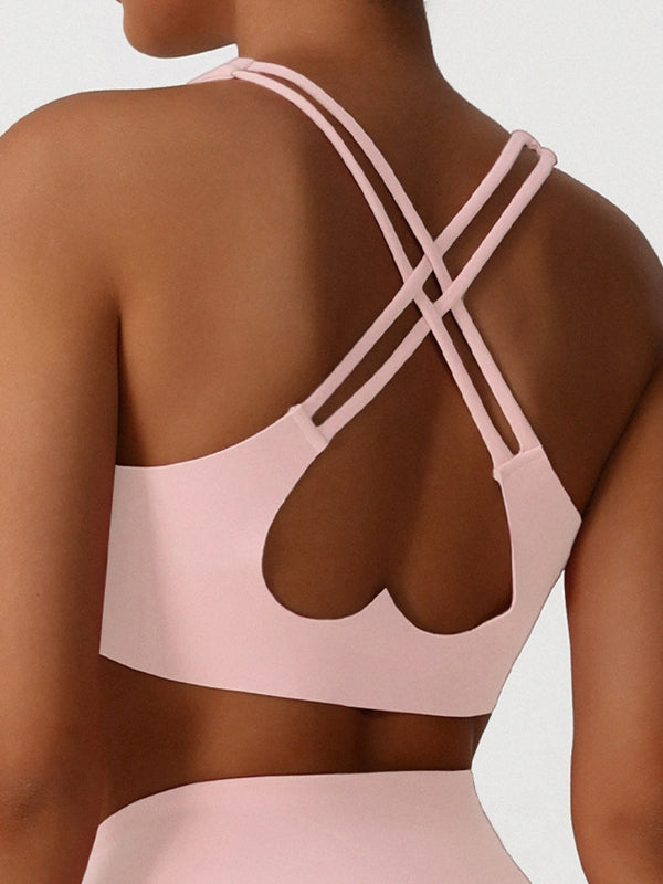 ZASUWA Female Heart Shape Cross Back Sports Bras