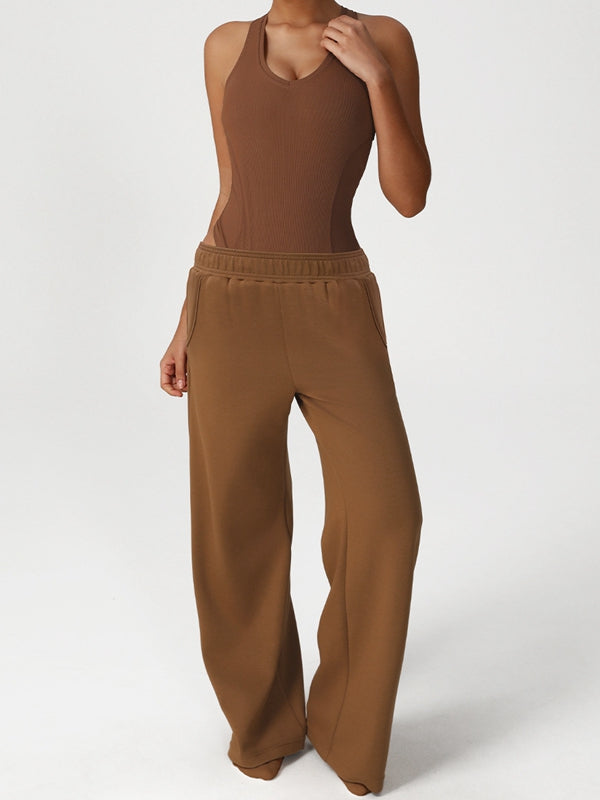 ZASUWA Female V Collar Cross Back Bodysuit