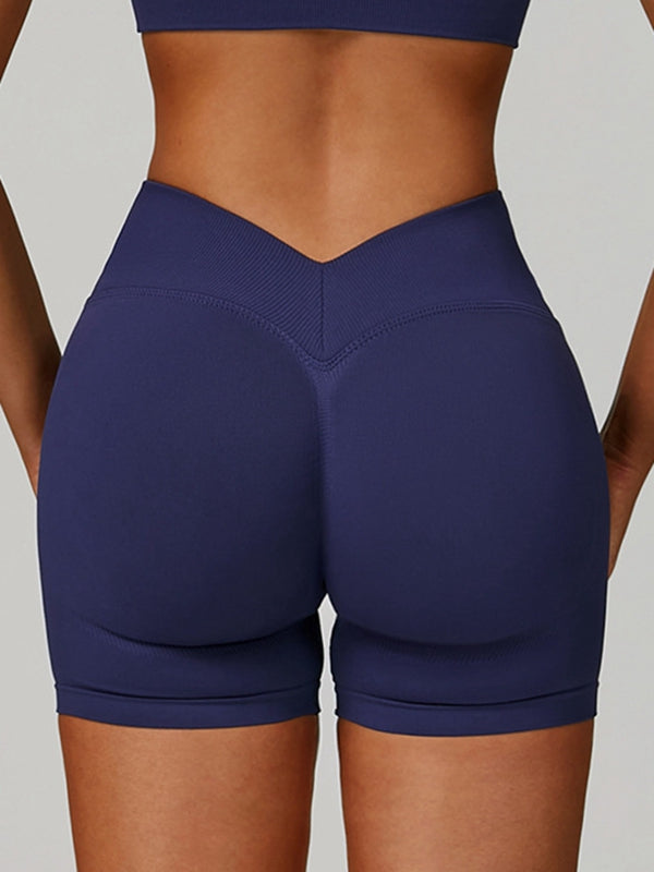 ZASUWA Female Deep V Back Seamless High-rise Leggings