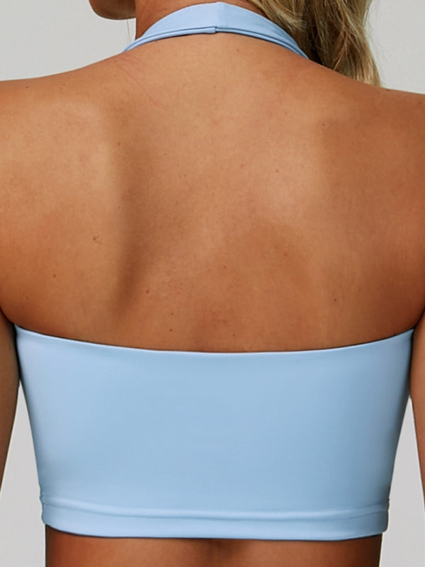 ZASUWA Female Solid Color V Collar Sports Bras