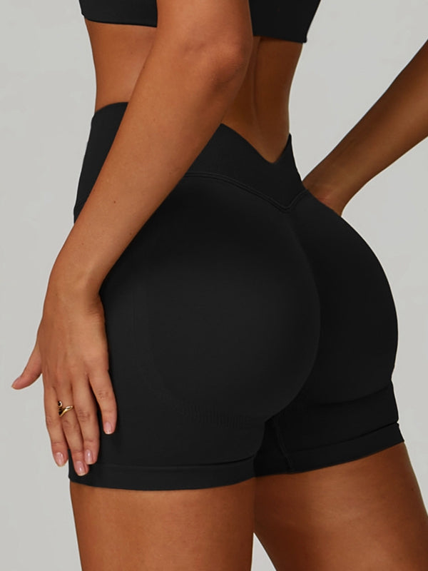ZASUWA Female Deep V Back Seamless High-rise Leggings