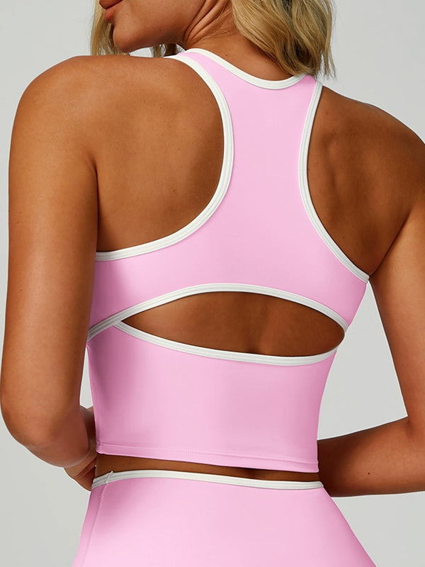 ZASUWA Female Contrast Color Cross Back Sports Bras
