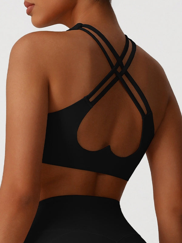 ZASUWA Female Heart Shape Cross Back Sports Bras