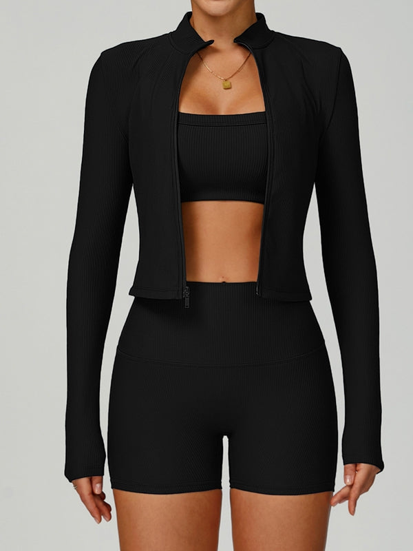 ZASUWA Female Ribbed Short Traksuit