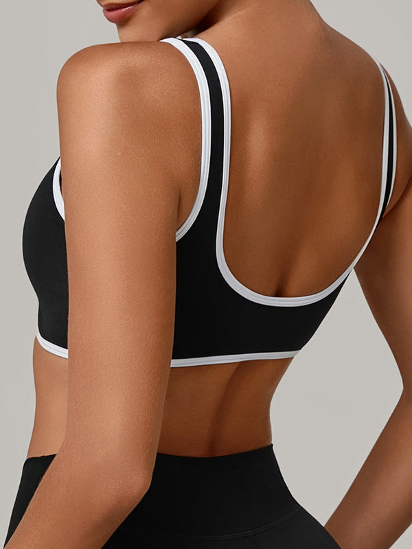 ZASUWA Female Contrast Color Stripe High-rise Leggings