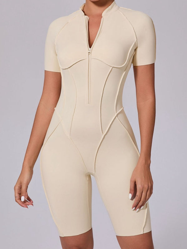 ZASUWA Female Sexy Backless Zipper Scrunch Bum Romper