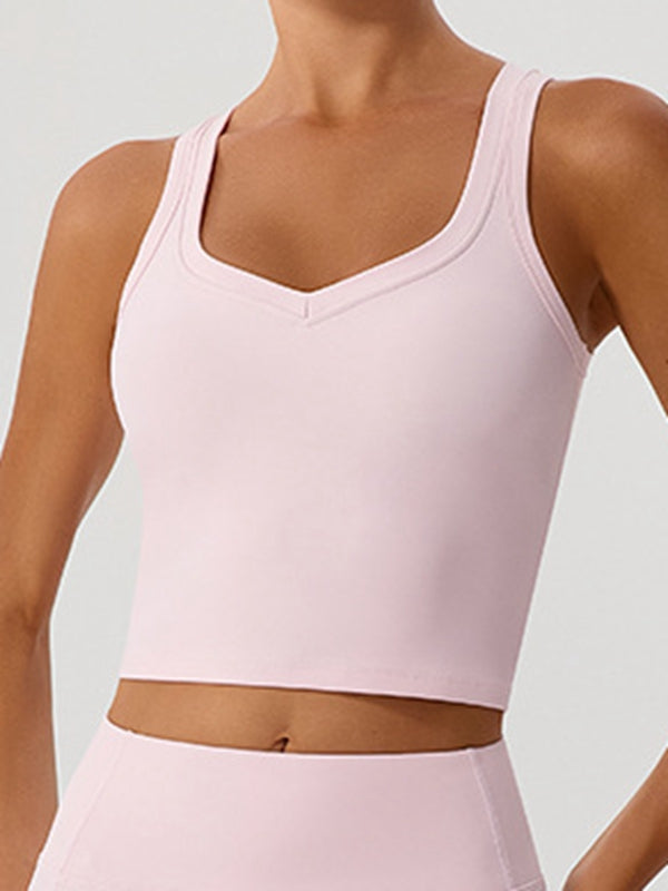 ZASUWA Female Big Heart Shape Cross Back Sports Bras