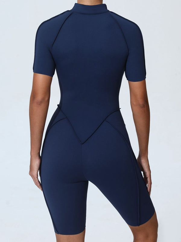 ZASUWA Female Sexy Zipper Booty Romper
