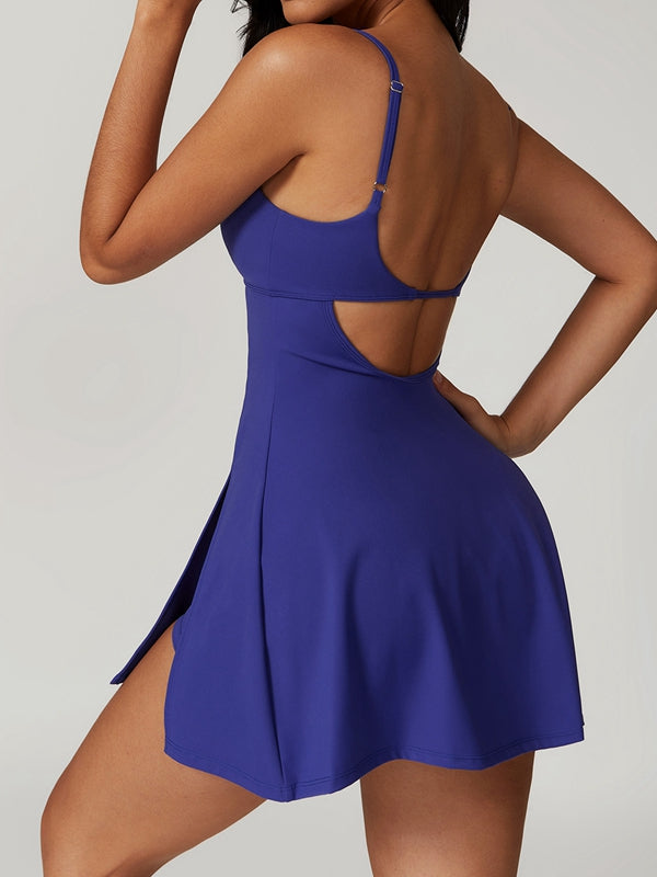 ZASUWA Female Backless Split 2 in 1 Quick-dry Dress
