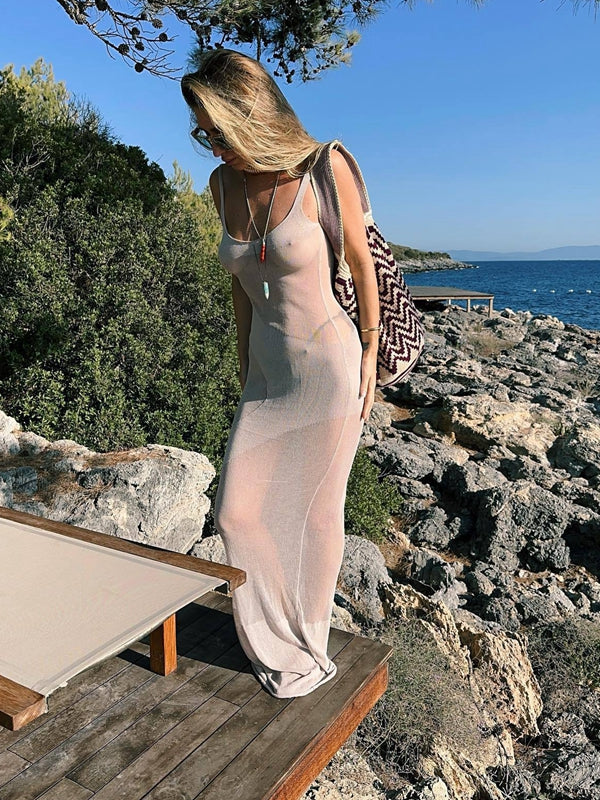 ZASUWA Female Sexy Mesh Backless Cover-up Without Bikini