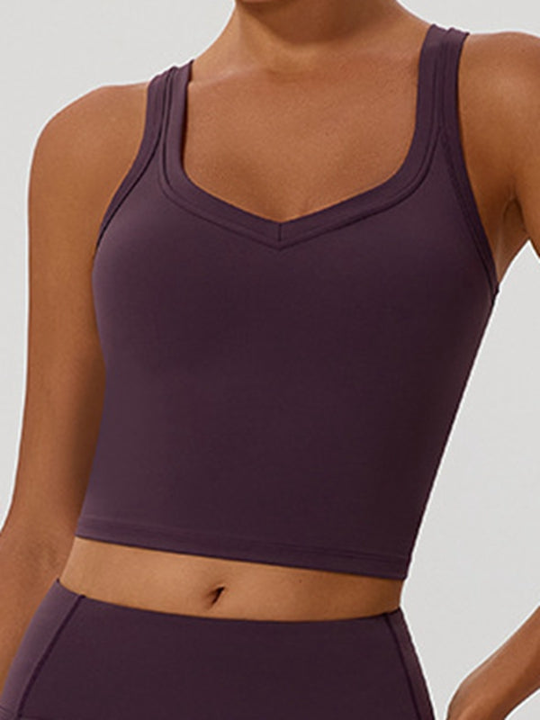 ZASUWA Female Big Heart Shape Cross Back Sports Bras