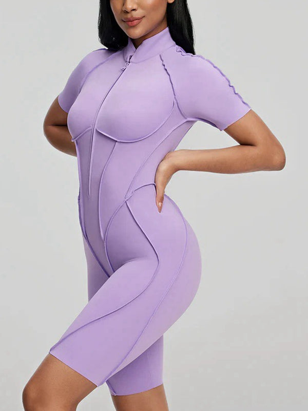 ZASUWA Female Sexy Backless Zipper Scrunch Bum Jumpsuit