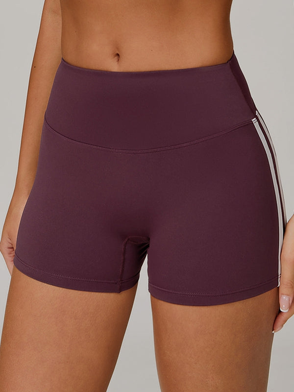 ZASUWA Female Contrast Color Stripes High-rise Shorts