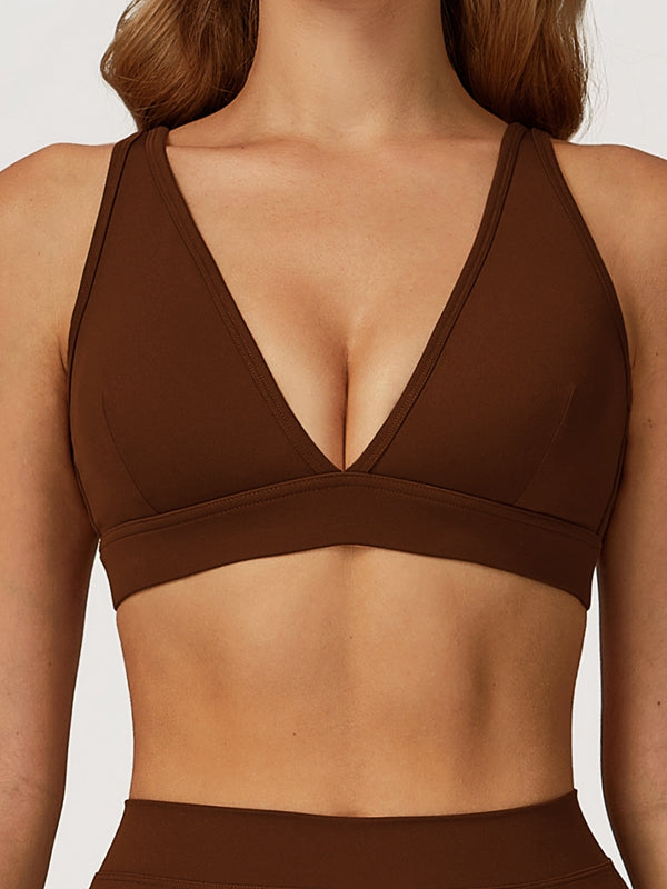 ZASUWA Female Backless V Collar Sports Bras