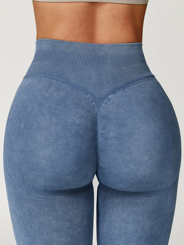 ZASUWA Female Denim Scrunch Bum High-rise Leggings