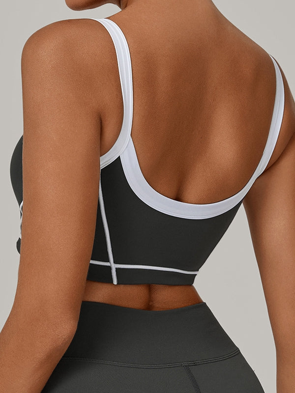 ZASUWA Female Contrast Color Stripe Sports Bras