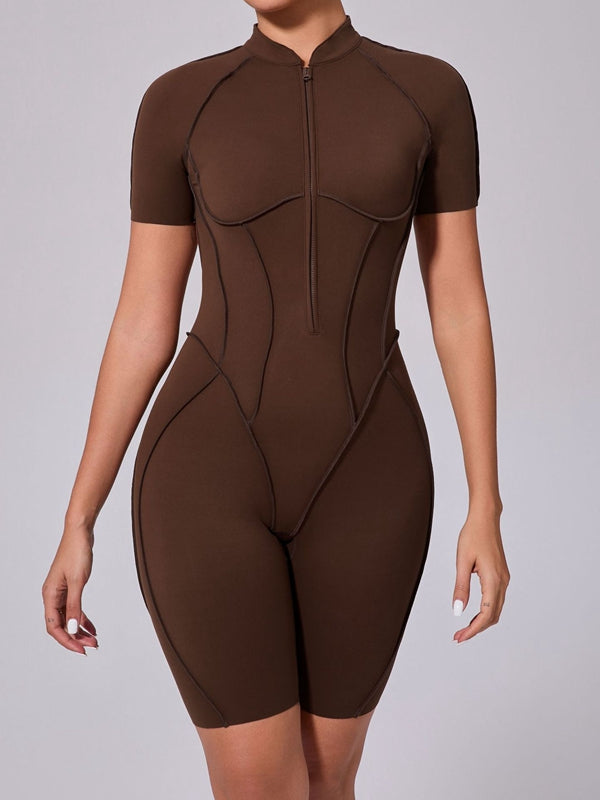 ZASUWA Female Sexy Backless Zipper Scrunch Bum Jumpsuit