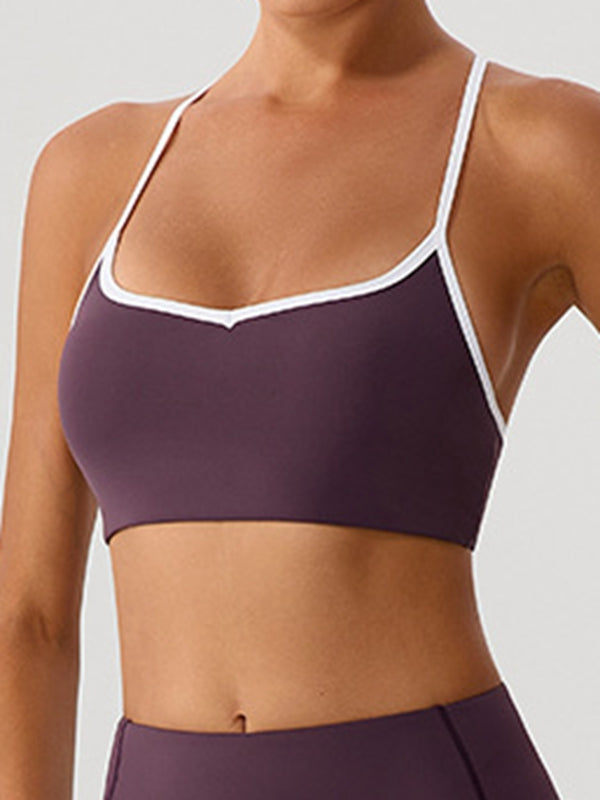 ZASUWA Female Contrast Color Stripes Sports Bras