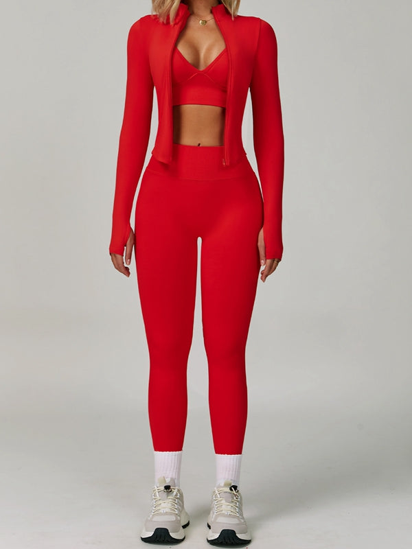 ZASUWA Female Deep V Back Seamless High-rise Leggings