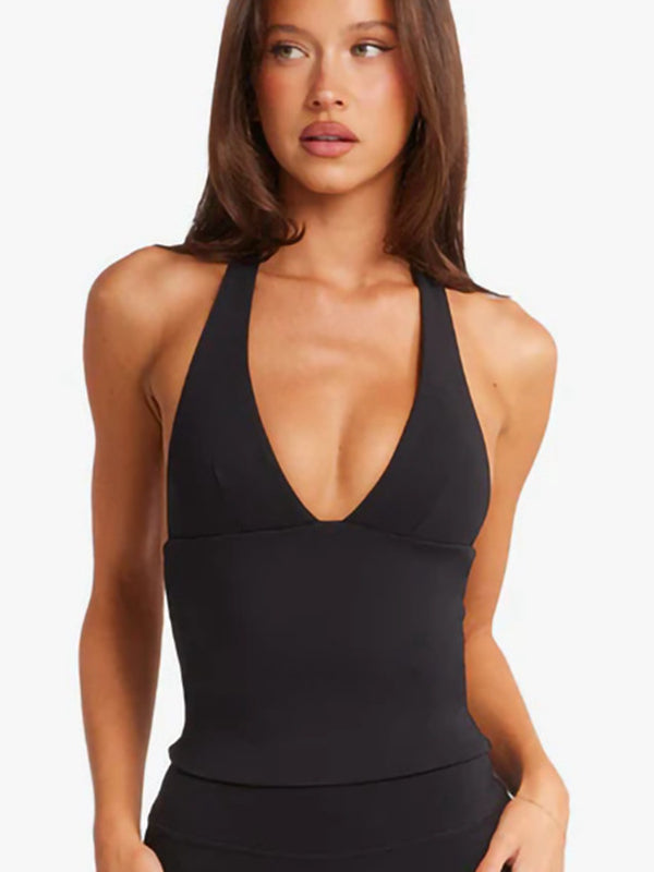 ZASUWA Female V Collar Backless Tank