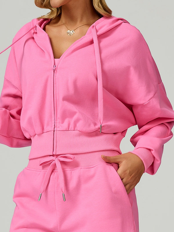 ZASUWA Female Feleece Pocket Casual Zipper Hoodie