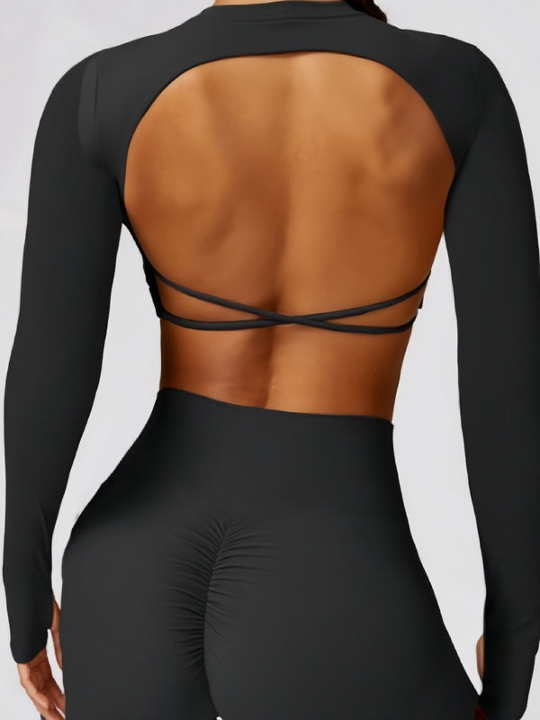 ZASUWA Female Cross Back Backless Long Sleeves