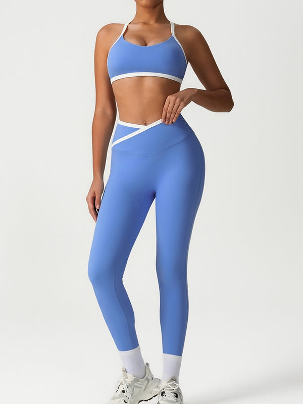 ZASUWA Female Sexy Contrast Color Stripe V-shape Waist Leggings