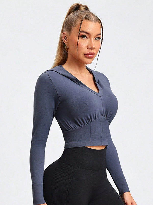 ZASUWA Female Corset With Hat Cropped Hoodie