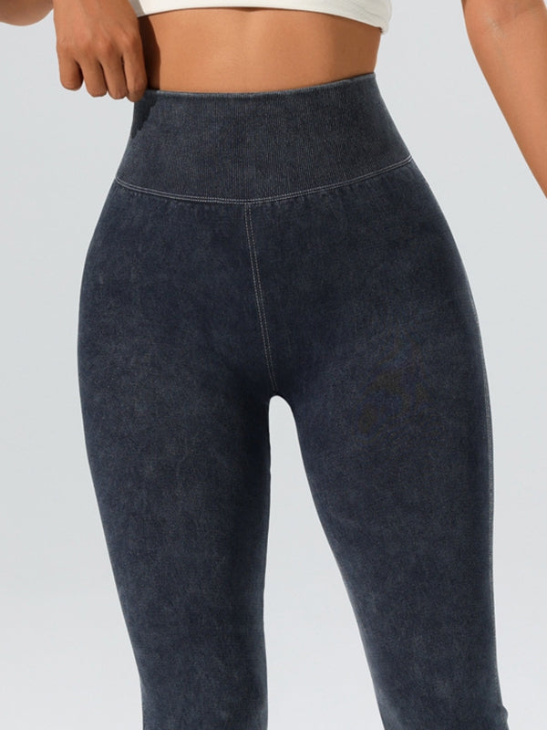 ZASUWA Female Tie Dye High-rise Flare Leggings