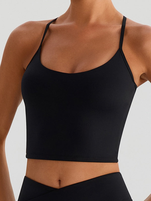 ZASUWA Female Cross Back U Collar Tank