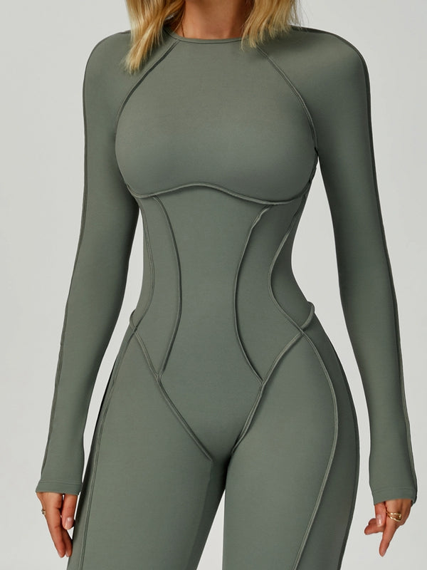 ZASUWA Female Heart Backless Long Sleeves Jumpsuit