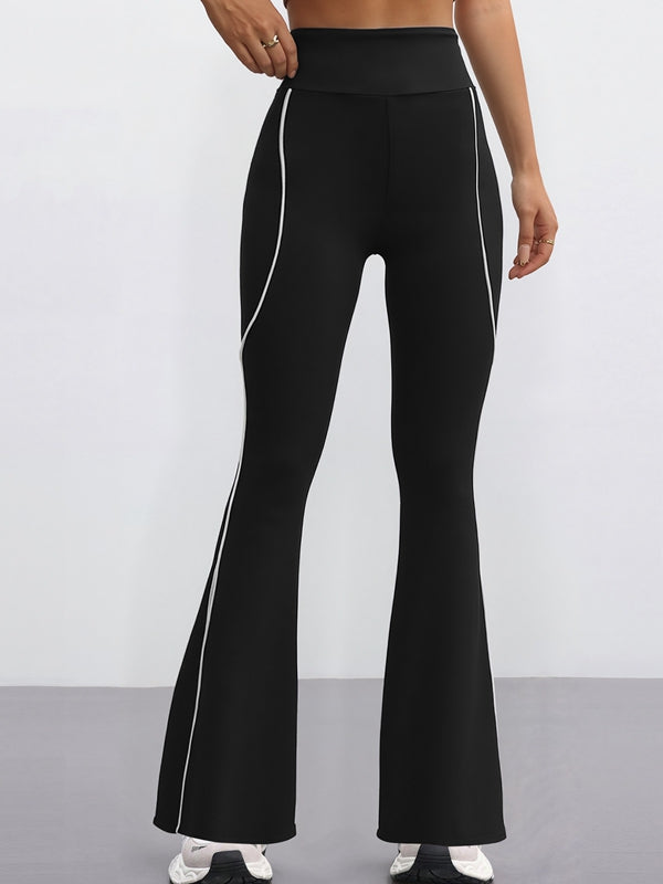 ZASUWA Female Contrast Color Stripes Flare Leggings