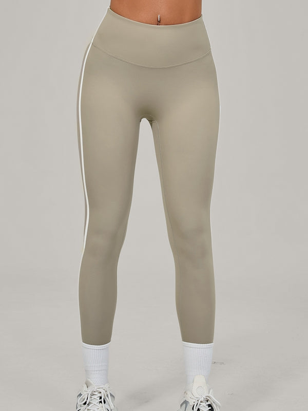 ZASUWA Female Contrast Color Stripes High-rise Leggings