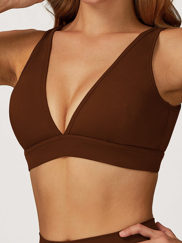 ZASUWA Female Backless V Collar Sports Bras