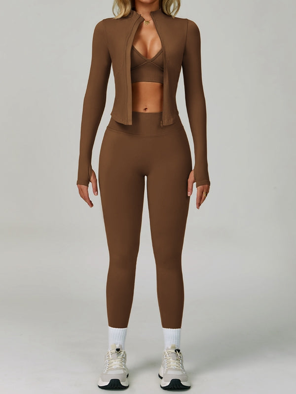 ZASUWA Female Deep V Back Seamless High-rise Leggings