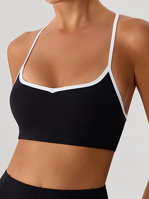 ZASUWA Female Big Heart Shape Cross Back Sports Bras