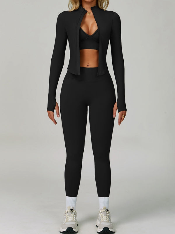 ZASUWA Female Deep V Back Seamless High-rise Leggings