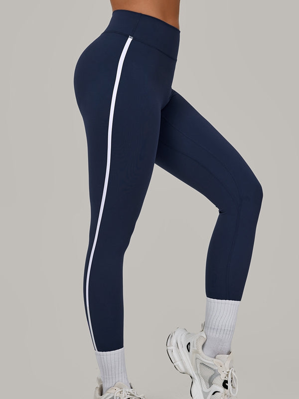 ZASUWA Female Contrast Color Stripe High-rise Leggings