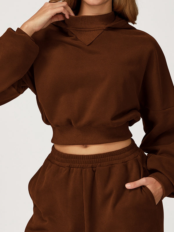 ZASUWA Female Cropped With Hat Casual Hoodie